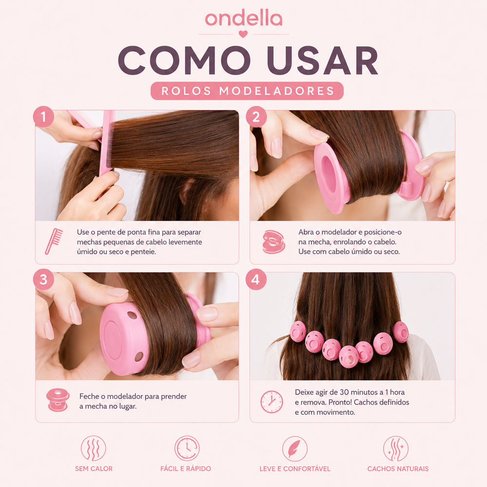 Modelador De Cabelo Sem Calor Em Conjunto